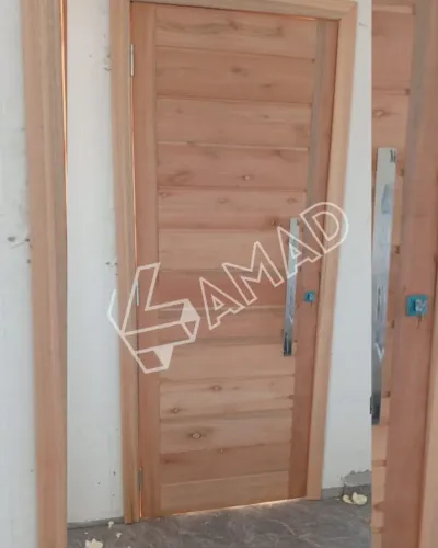 Kit Porta de Madeira Maciça com Puxador e Fechadura rolete