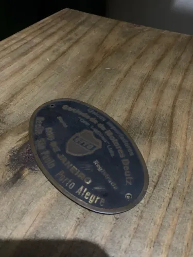 Plaqueta Antiga Deutz Otto Legítimo - Década de 1930/40 - Rara Original
