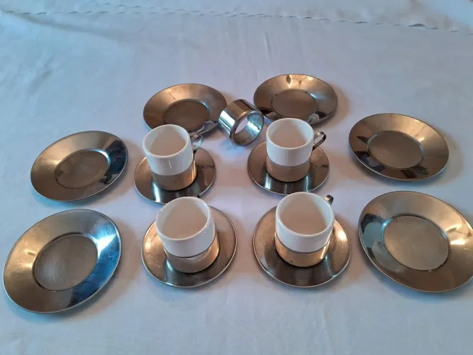 Conjunto de cafezinho inox