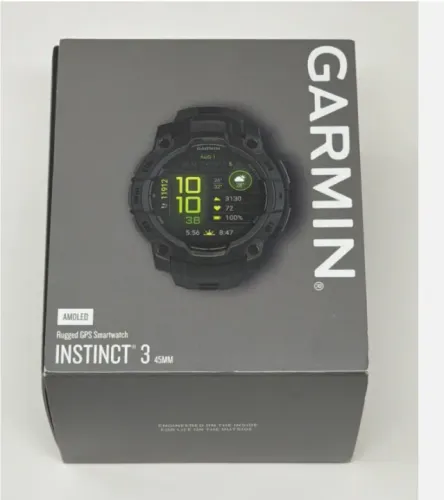 Garmin Instinct 3 amoled 45mm Novo com caixa aberta