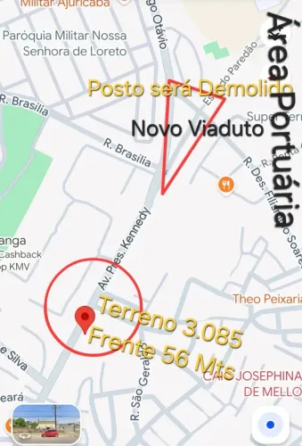 Terreno com 3.085m2 com Projeto de Posto de Combustíveis na Av Presidente Kennedy. C.O.Ma