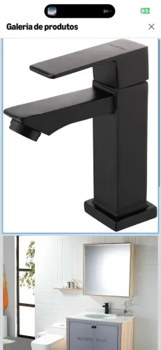 Torneira preta para lavabo 