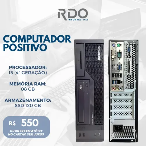Computador Positivo i5 4ª Geração 8GB SSD 120GB - PC perfeito para empresas (PDV)