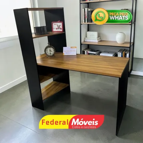 Escrivaninha com Estante lateral Promoção - Fazemos Entregas