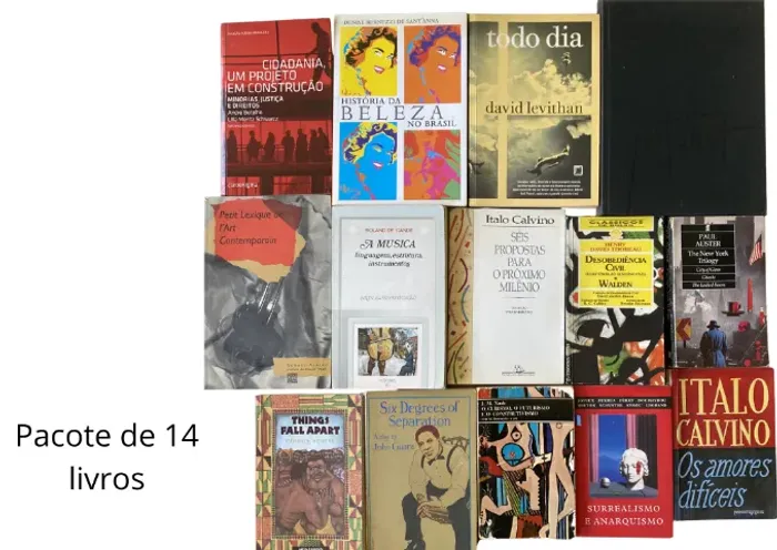 pacote de livros nacionais e estrangeiros