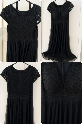 Vestido de festa longo G - Preto