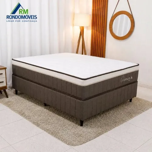 Colchão Premium Plus Molas Ensacadas Pocket Rondomóveis + Base Box Casal Rondopremium