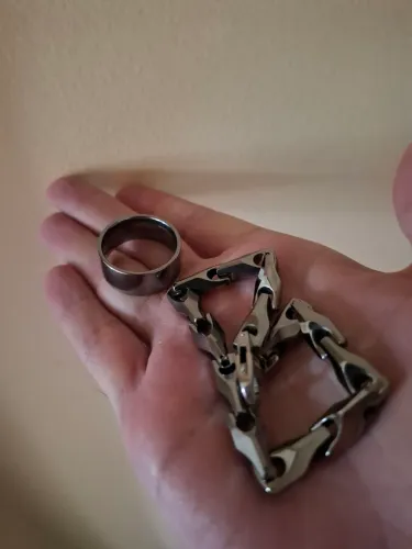 Pulseira e anel tungstenio