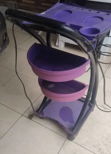 Kit de salão cadeira hidráulica reclinável, lavatório portátil e carrinho auxiliar