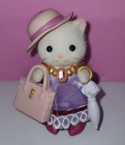 Sylvanian Families Town Series - Irmã Mais Velha Gata Persa + Acessórios Originais