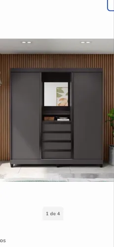 GUARDA ROUPA DE CASAL PRETO NOVO 