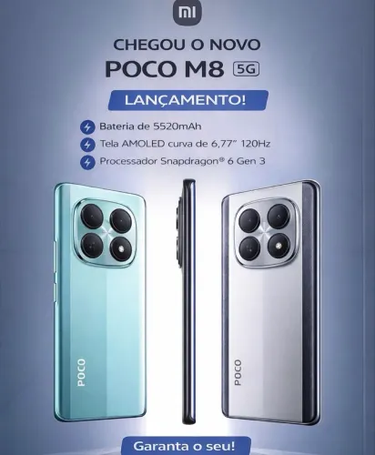 Poco M8 5G 256GB 08GB RAM Lançamento 2026 R$1799,00