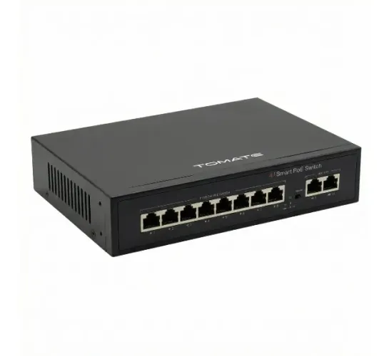 switch poe 8 portas + 2 up link 10/100 mbps com isolamento tomate mtv-745