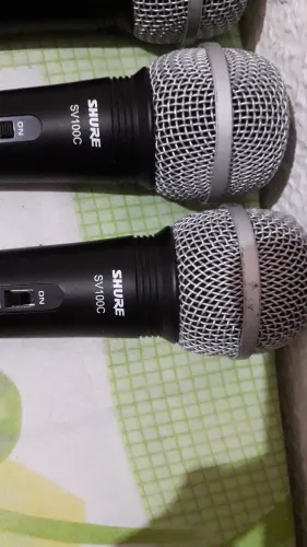 Microfone shure com fio tudo original