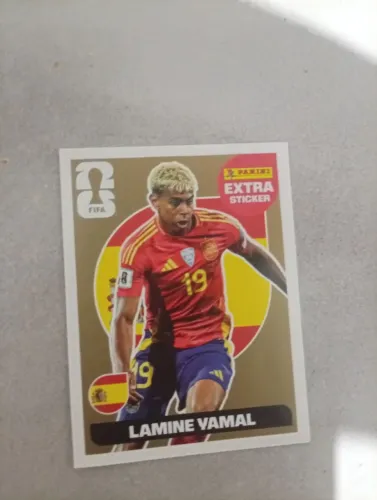 Figurinha extra sticker dourada Lamine Yamal
