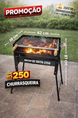 Churrasqueira prática só R$ 250