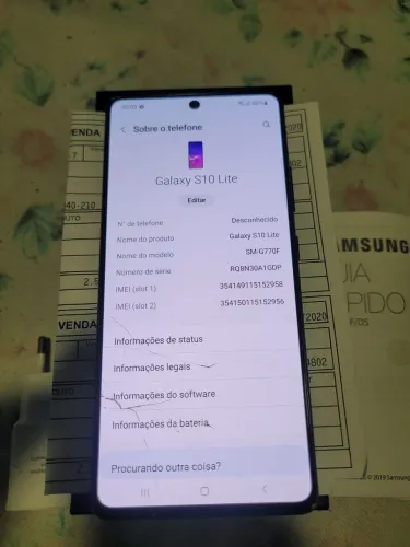 SAMSUNG GALAXY S10 LITE 128 COMPLETO C/ NOTA