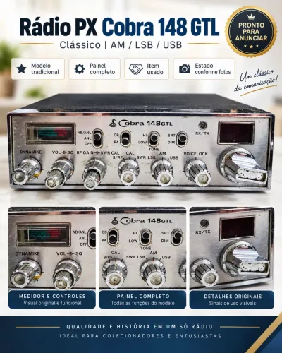 Rádio PX Cobra 148 GTL AM/SSB - Clássico