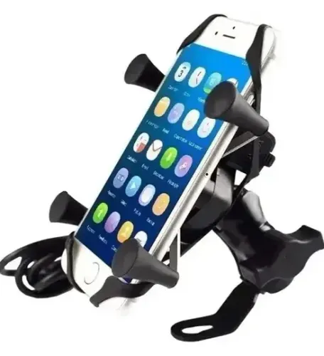 Suporte Moto Garra X Com Carregador Usb Universal P/ Celular