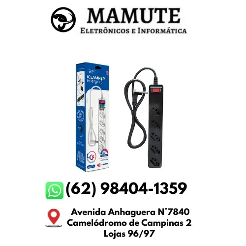Filtro de Linha iCLAMPER Energia 5 com Proteção contra Surtos Elétricos(DPS) 5 Tomadas 10A