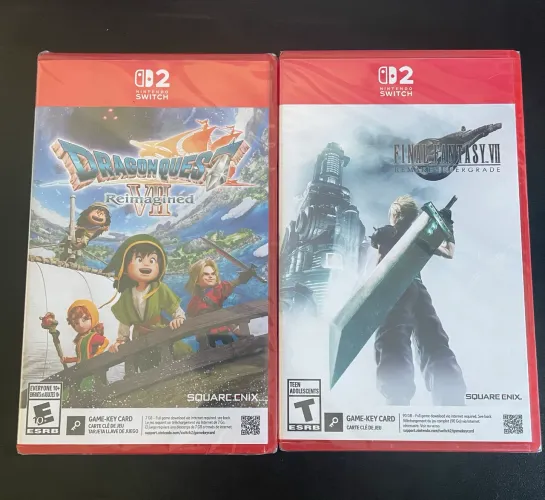 Kit 2 jogos LACRADOS switch 2 Final fantasy VII remake + dragon quest VII