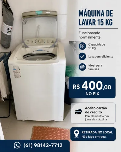 Máquina de lavar 15kg