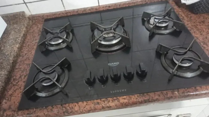 Fogão coock top 5 bocas com chama dupla no centro