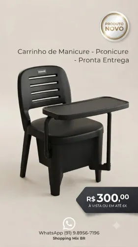 Carrinho de Manicure Novo Preto