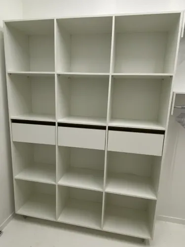 ARMÁRIO COLMEIA COM RODINHAS E 3 GAVETAS MDF BRANCO