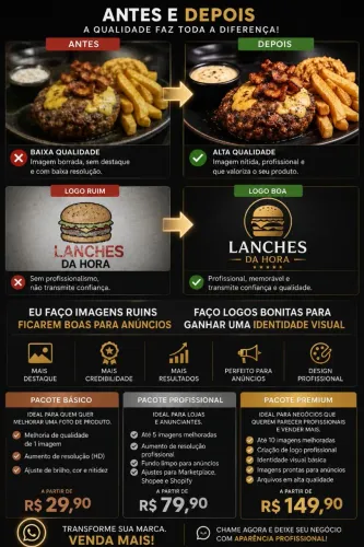 Faço Imagem para anúncios, banners, logos e melhoro qualidade de fotos.