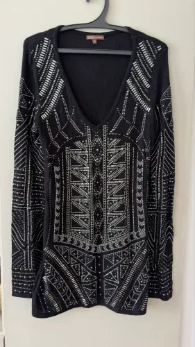 Vestido de malha preto - bobô - tamanho G
