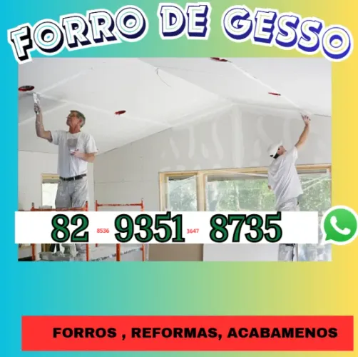 Forro de Gesso e plaquinha drywall Gesso Reformas 