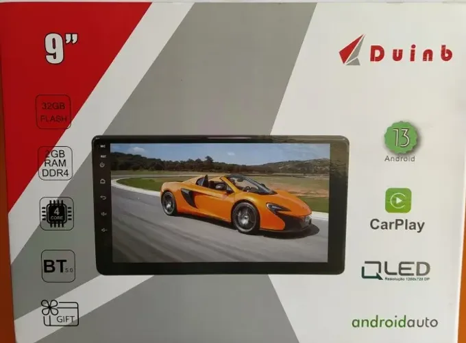 Central Multimídia 9" Polegadas' Duinb Android 2GB RAM 32GB ROM CarPlay GPS WiFi