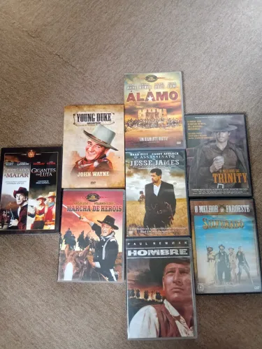 Coleção de DVDs de Faroeste John Wayne e outros