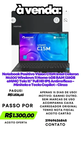 Notebook Positivo muito novo