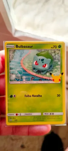 Carta Pokémon Bulbasauro 25 anos - coleção McDonald's carta excelente