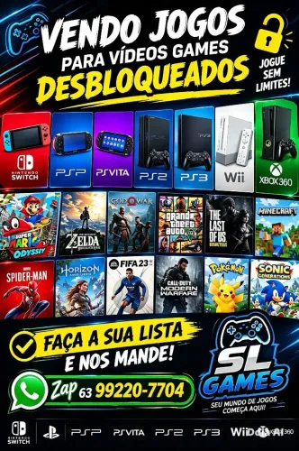 Vendo jogos para diversos vídeos games.