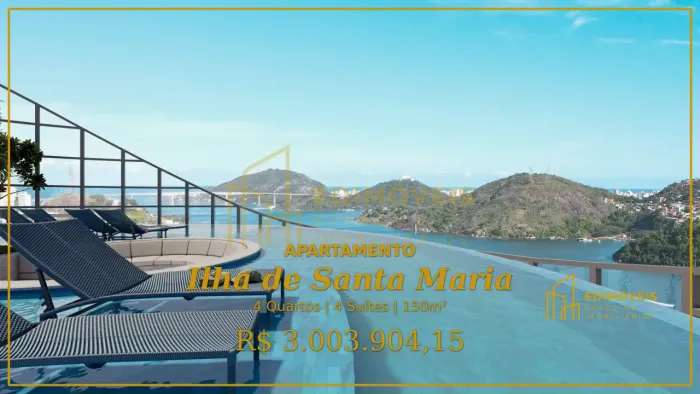 Incrível Apartamento com 4 Suítes na Ilha de Santa Maria, Vitória