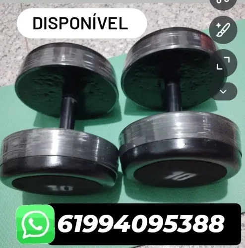 HALTERES DE CONCRETO 10KG MUSCULAÇÃO