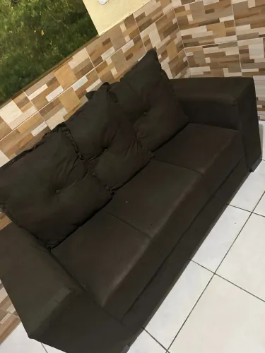 CONJUNTO DE SOFÁ MARROM 5 LUGARES