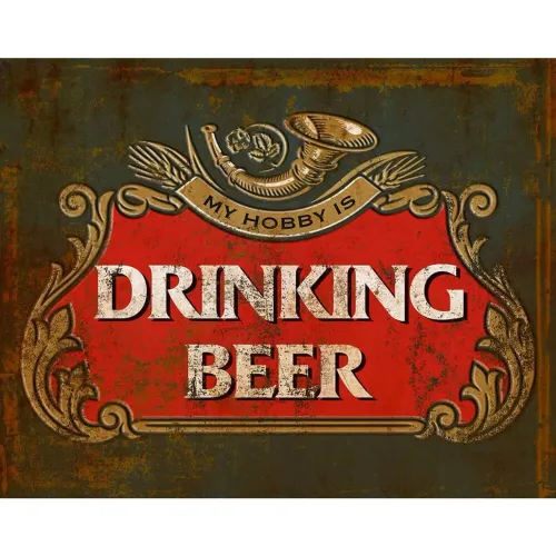 Quadro em MDF Decorativo Cerveja - My Hobby is Drinking Beer