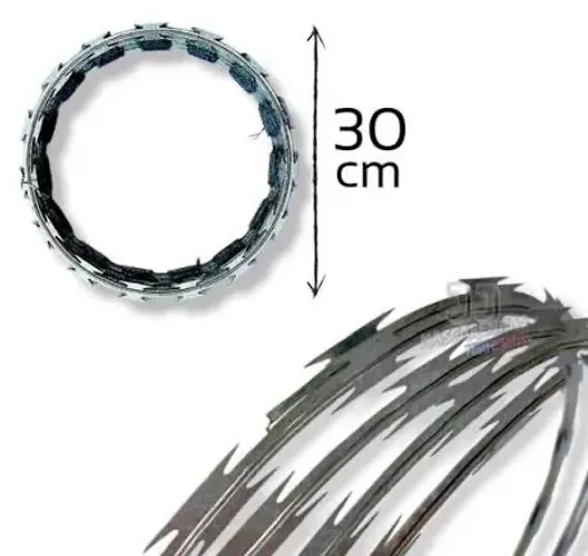 Concertina Galvanizada Lâmina Grande 30cm