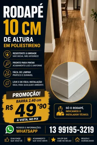 Rodapé 10cm poliestireno