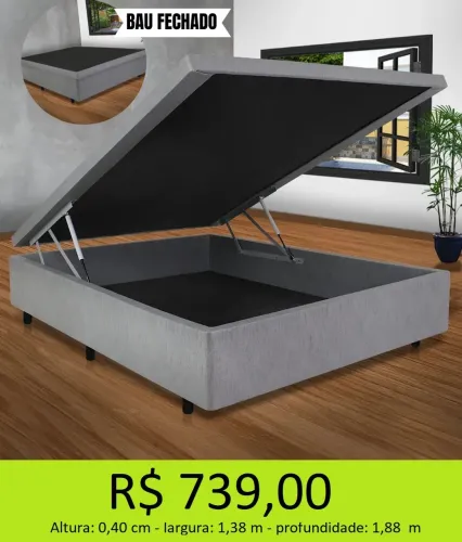 Box c baú p Cama Casal