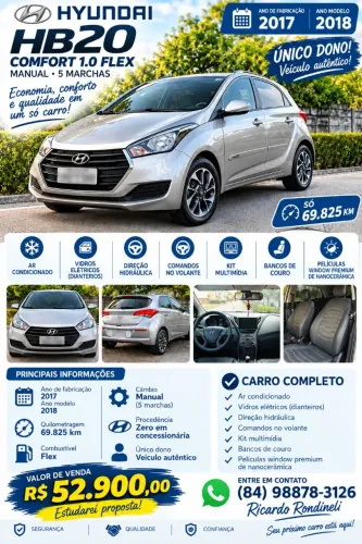 Hyundai HB20 Comf./c.plus/c.style 1.0 Flex 12V 2018