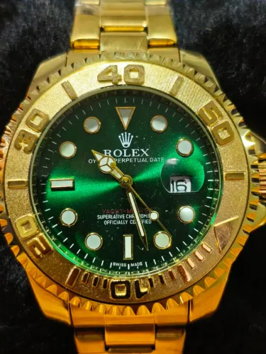Rolex Oyster Perpetual Yacht-Master Verde e Dourado Linha Premium AAA+ Novo!