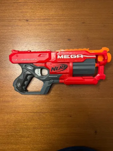 Lançador de Dardos Nerf N-Strike Mega CycloneShock - Hasbro Original (Usado)
