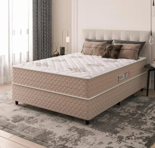 APENAS 1 MÊS DE USO!<br>CAMA BOX CASAL ORTOPÉDICA<br>SEMINOVA - OPORTUNIDADE!<br>R$ 590,00