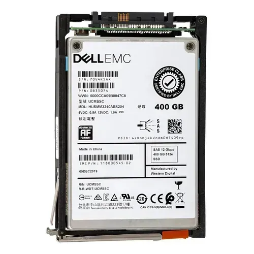 Unidades Sas SSD Dell 400gb nvme sas 12gb Pn 021hjt