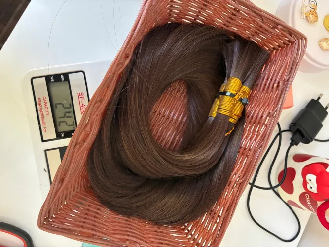 Cabelo Bio orgânico 70cm 242g promoção cor chocolate 